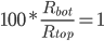 100 * \frac{R_{bot}}{R_{top}} = 1 
